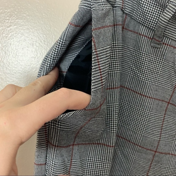 [A New Day] Gray Plaid Print Tapered Leg Elastic Waist Career Pant Trousers - Picture 4 of 10